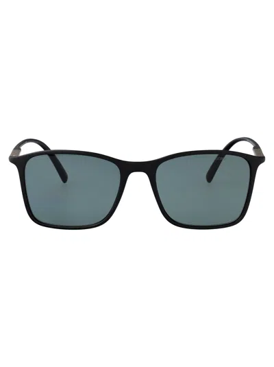 Giorgio Armani Nero Opaco Injected Sunglasses In Black