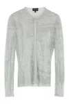 Giorgio Armani Net Top With Jewel Application In Grey