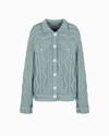Giorgio Armani Neve Cable-knit Virgin Wool Cardigan In Green