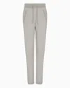 Giorgio Armani Neve Cashmere Interlock Trousers In Beige