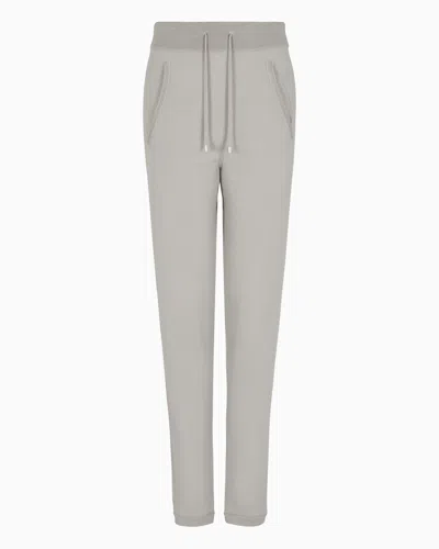 Giorgio Armani Neve Cashmere Interlock Trousers In Gray