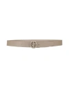 Giorgio Armani Neve Man Belt Khaki Size Onesize Cow Leather, Polyurethane In Neutral