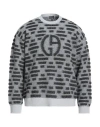 Giorgio Armani Neve Man Sweater Light Grey Size 48 Virgin Wool, Viscose, Polyamide In Gray