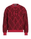 Giorgio Armani Neve Man Sweater Red Size 46 Virgin Wool, Viscose, Polyamide