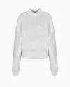 Giorgio Armani Neve Mock-neck Jumper In Metallic-effect Virgin Wool In Grey