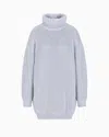 Giorgio Armani Neve Oversized Mock-neck Jumper In A Blend Of Cashmere And Virgin Wool In Light Blue