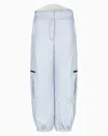 Giorgio Armani Neve Padded Trousers In Pearlescent Fabric In Light_blue