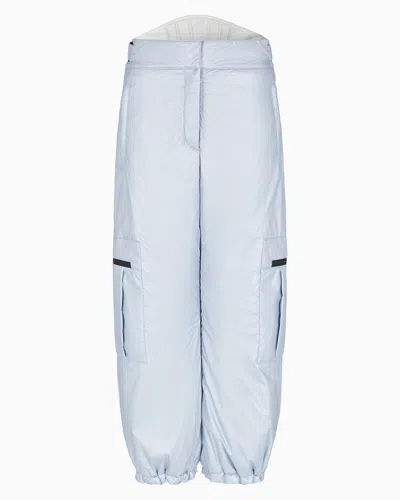 Giorgio Armani Neve Padded Trousers In Pearlescent Fabric In White