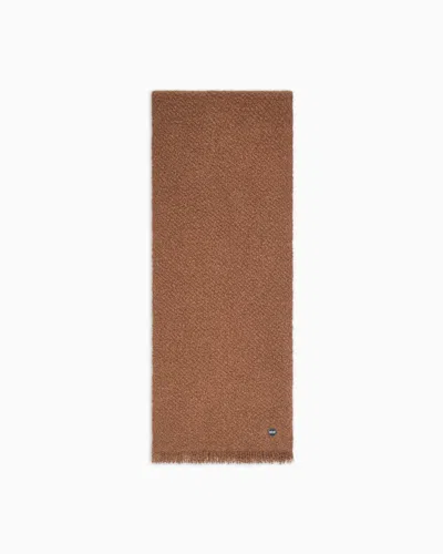 Giorgio Armani Neve Scarf In Cashmere And Silk In Brown