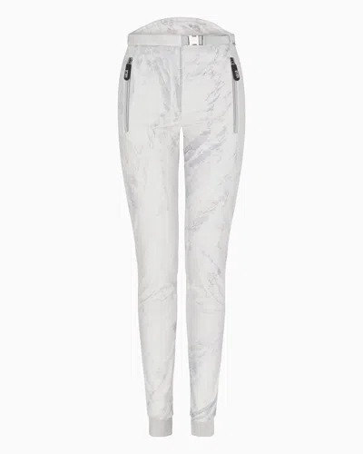 Giorgio Armani Neve Ski Leggings In Printed Reflex Technical Jersey In Gray