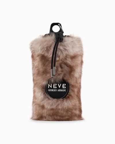 Giorgio Armani Neve Water Bottle With Sheepskin Holder In Black
