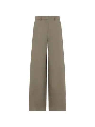 Giorgio Armani Wide Leg Trousers Belt Loops Detail In Green