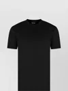 Giorgio Armani Official Store Viscose And Cashmere Jacquard Jersey Crew-neck T-shirt In Black