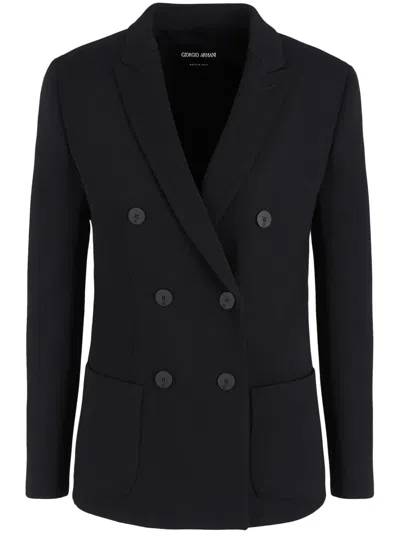 GIORGIO ARMANI NOTCHED-LAPELS DOUBLE-BREASTED BLAZER