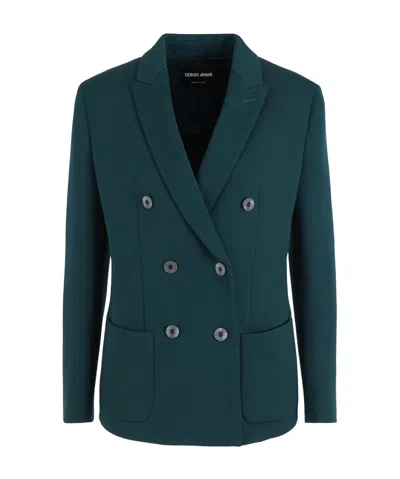 GIORGIO ARMANI GIORGIO ARMANI DOUBLE-BREASTED STRETCH BLAZER