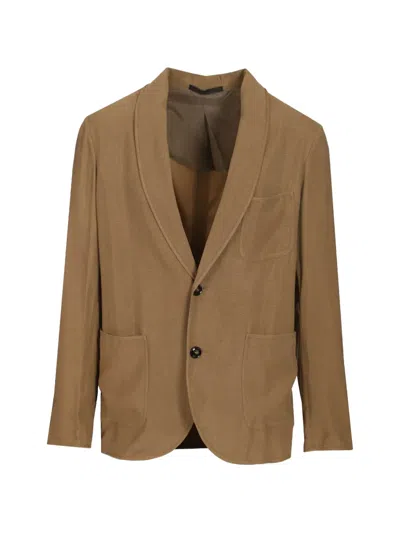 Giorgio Armani Deconstructed Blazer Jackets Beige In Brown