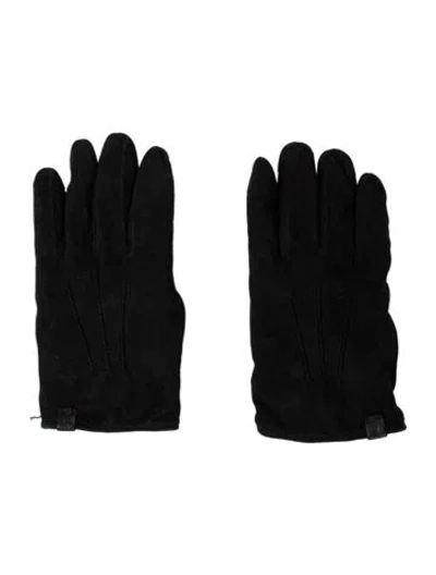 Pre-owned Giorgio Armani Nubuck Gloves In Black