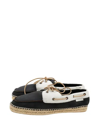 Pre-owned Giorgio Armani Nubuck Leather Espadrille Shoes In Black