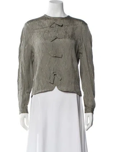 Pre-owned Giorgio Armani Nylon Patterned Top In Gray