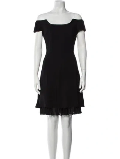 Pre-owned Giorgio Armani Off-the-shoulder Mini Dress In Black