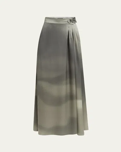 GIORGIO ARMANI OMBRE SILK MAXI WRAP SKIRT