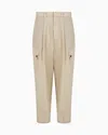 Giorgio Armani One-pleat Cargo Trousers In Cotton Canvas