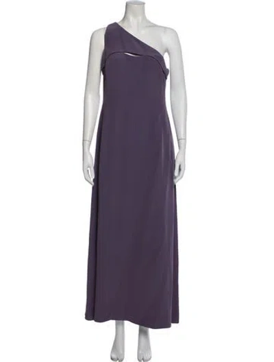 Pre-owned Giorgio Armani One-shoulder Long Dress In Purple