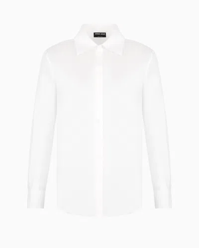 Giorgio Armani Official Store Organic Silk Shirt In White