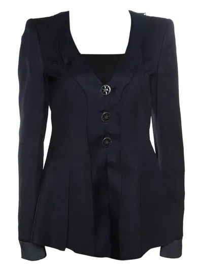 Pre-owned Giorgio Armani Organza-trimmed Jacket In Blue