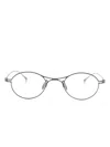 Giorgio Armani Oval-frame Glasses In 银色