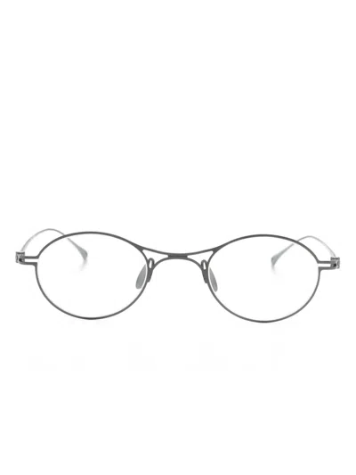 Giorgio Armani Oval-frame Glasses In 银色