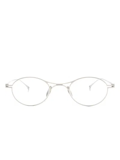 Giorgio Armani Oval-frame Glasses In 银色