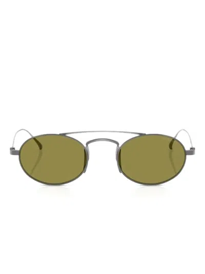 Giorgio Armani Oval-frame Sunglasses In Gray