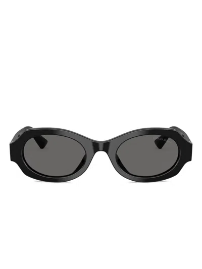 Giorgio Armani Oval-frame Sunglasses In Black