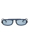 Giorgio Armani Oval-frame Sunglasses In Blue