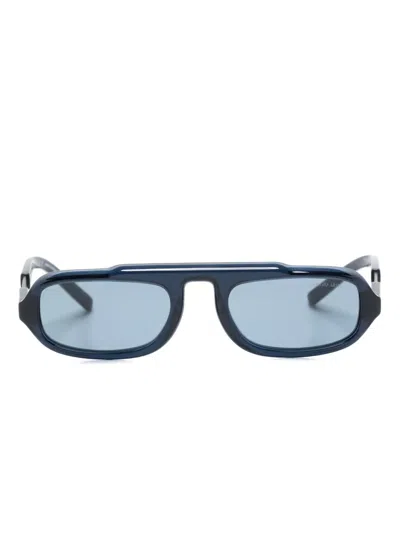 Giorgio Armani Oval-frame Sunglasses In Blue