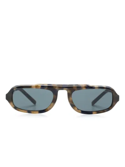 Giorgio Armani Oval-frame Sunglasses In Brown