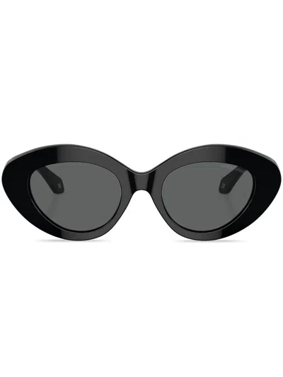 Giorgio Armani Sonnenbrille Mit Ovalem Gestell In Black