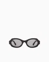 Giorgio Armani Oval Women's Sunglasses In Black