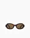 Giorgio Armani Oval Women's Sunglasses In Brown