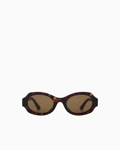 Giorgio Armani Oval Women's Sunglasses In Brown
