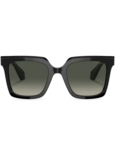 Giorgio Armani Oversize-frame Gradient-lenses Sunglasses In Black
