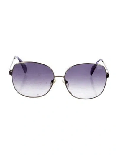 Pre-owned Giorgio Armani Oversize Gradient Sunglasses In Silver