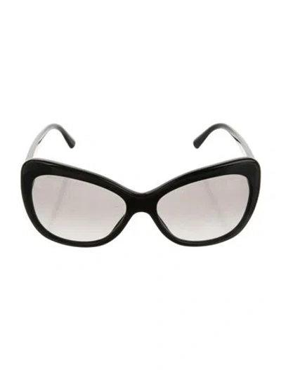 Pre-owned Giorgio Armani Oversize Mirrored Sunglasses In Black