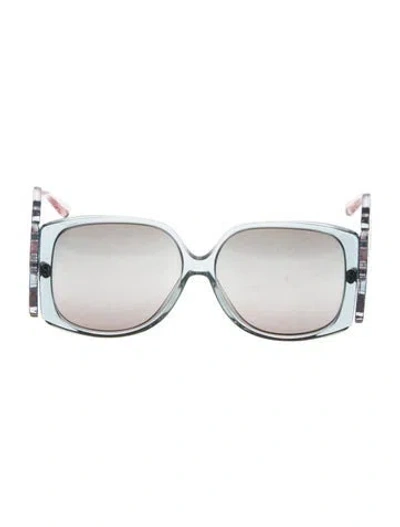 Pre-owned Giorgio Armani Oversize Mirrored Sunglasses In Black