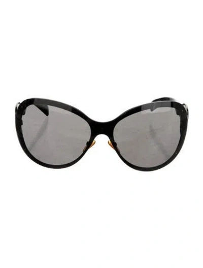 Pre-owned Giorgio Armani Oversize Tinted Sunglasses In Black