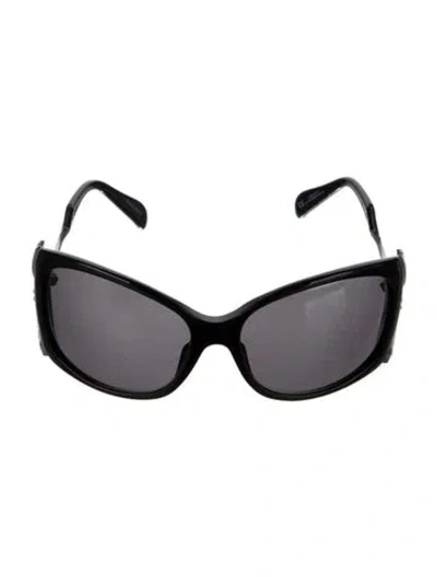 Pre-owned Giorgio Armani Oversize Tinted Sunglasses In Black