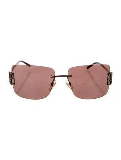 Pre-owned Giorgio Armani Oversize Tinted Sunglasses In Brown