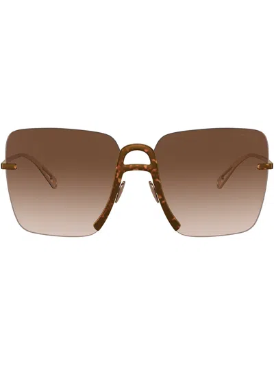 Giorgio Armani Oversized-frame Sunglasses In Brown