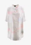 Giorgio Armani Oversized Printed Silk Blouse In Multi